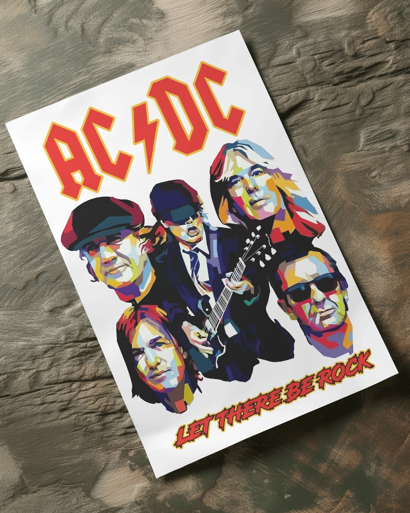 AC DC Band Poster - Framed/ Unframed