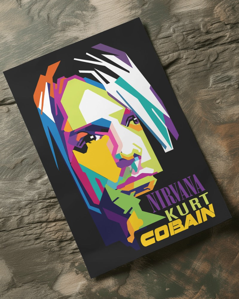 Kurt Cobain Nirvana Poster with Frame option