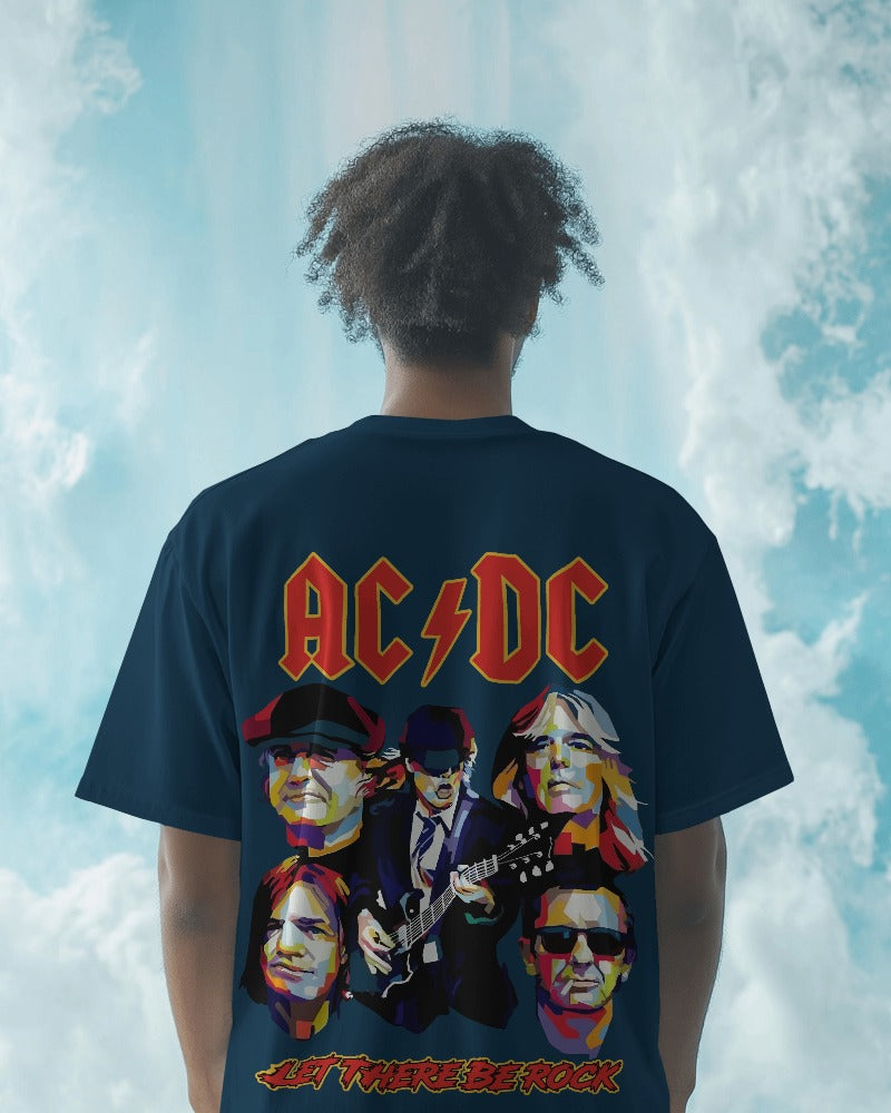 AC DC Oversized T Shirt - Front & Back Print