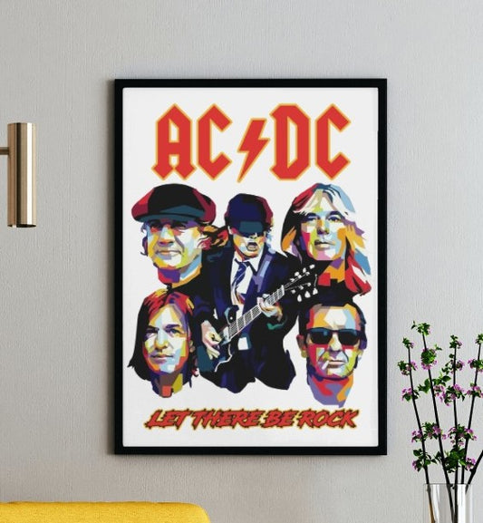 AC DC Band Poster - Framed/ Unframed