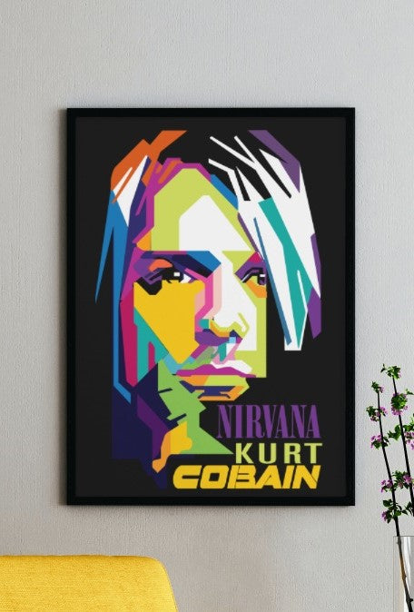 Kurt Cobain Nirvana Poster with Frame option