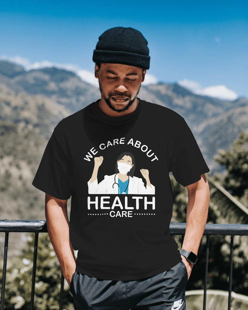 We care about Healthcare - Unisex Oversized T Shirt - Bindaas Store