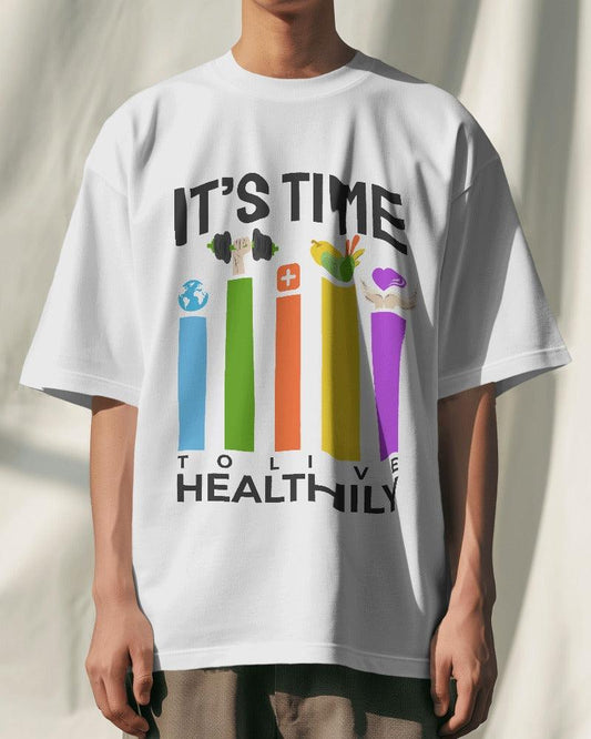 To Live Healthily - Unisex Oversized T Shirt - Bindaas Store