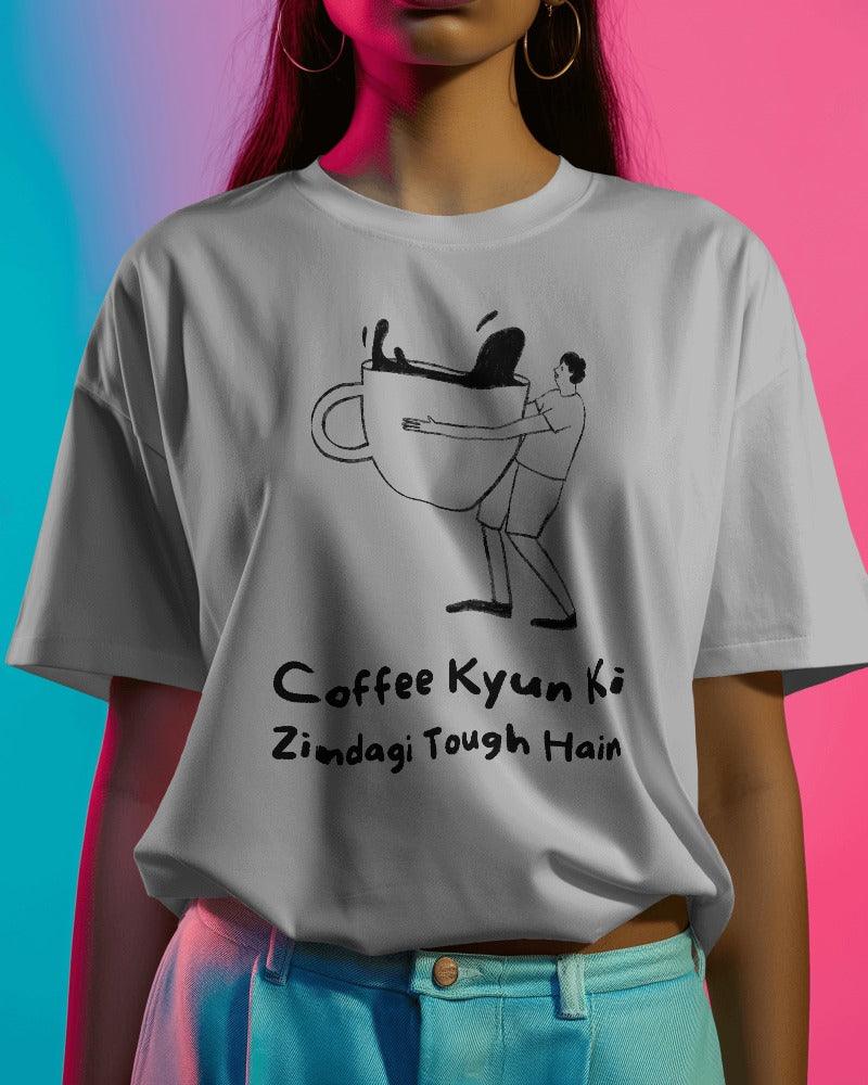 Coffee Kyun - Unisex Oversized T Shirt - Bindaas Store