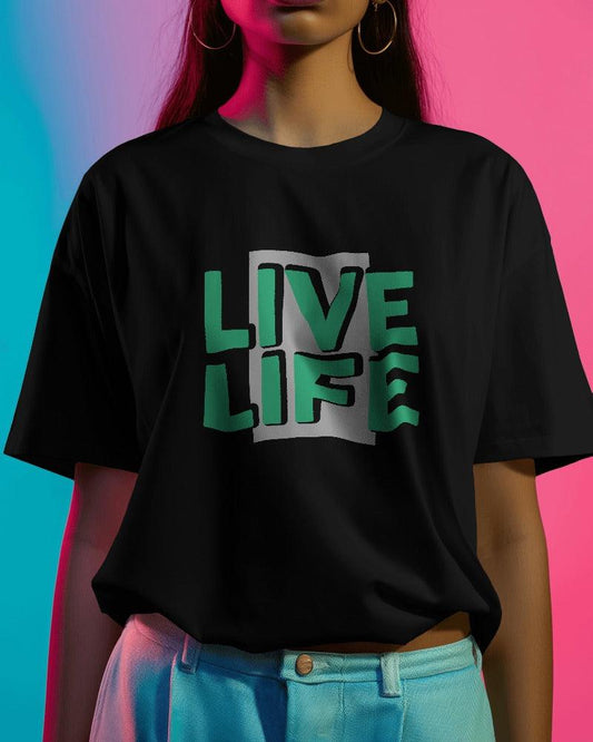 Live Life - Unisex Oversized T Shirt - Bindaas Store