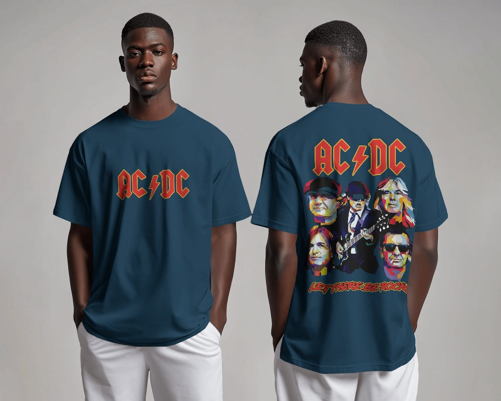 AC DC Oversized T Shirt - Front & Back Print