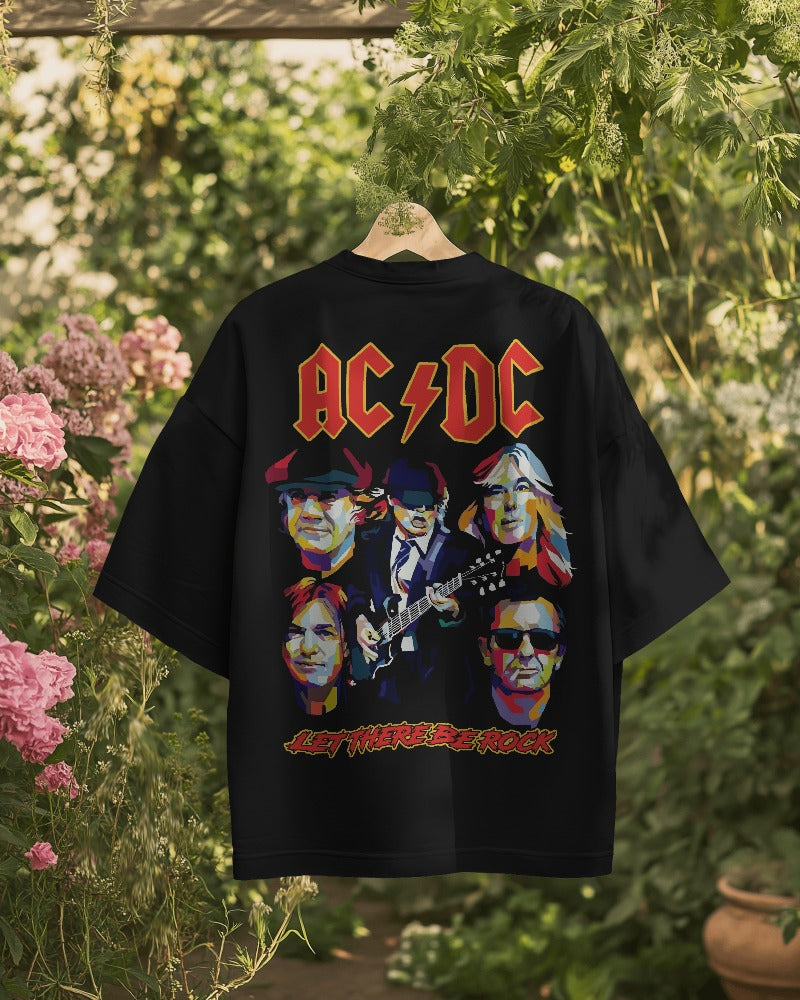 AC DC Oversized T Shirt - Front & Back Print