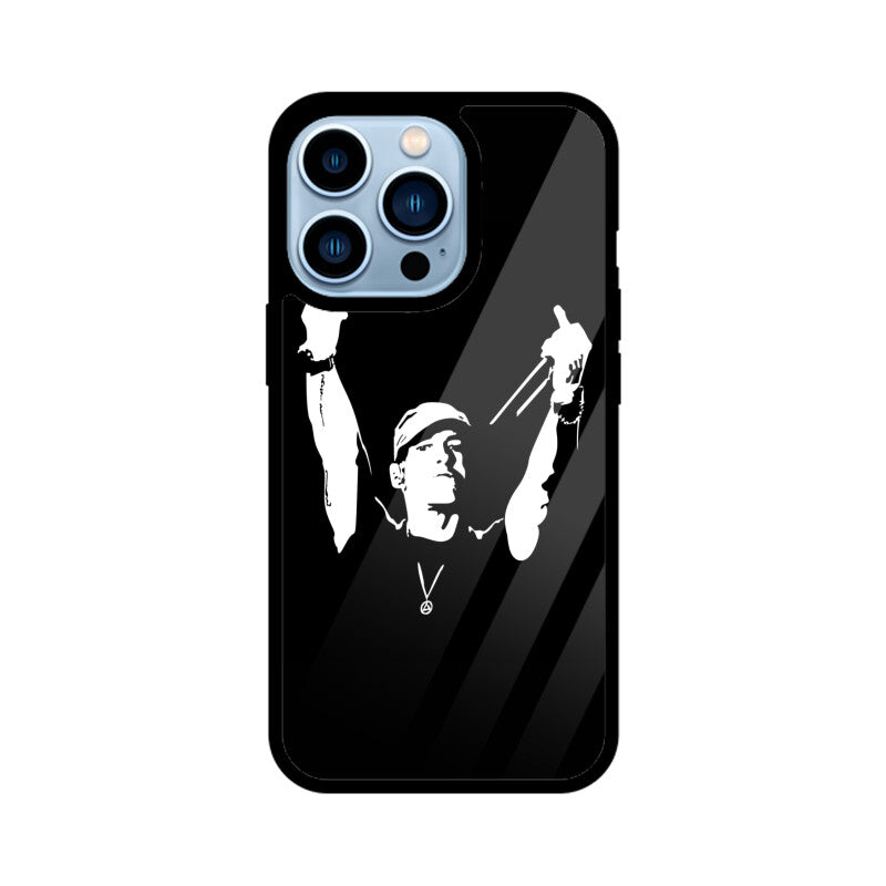 Eminem Black - Glass Back Mobile Case