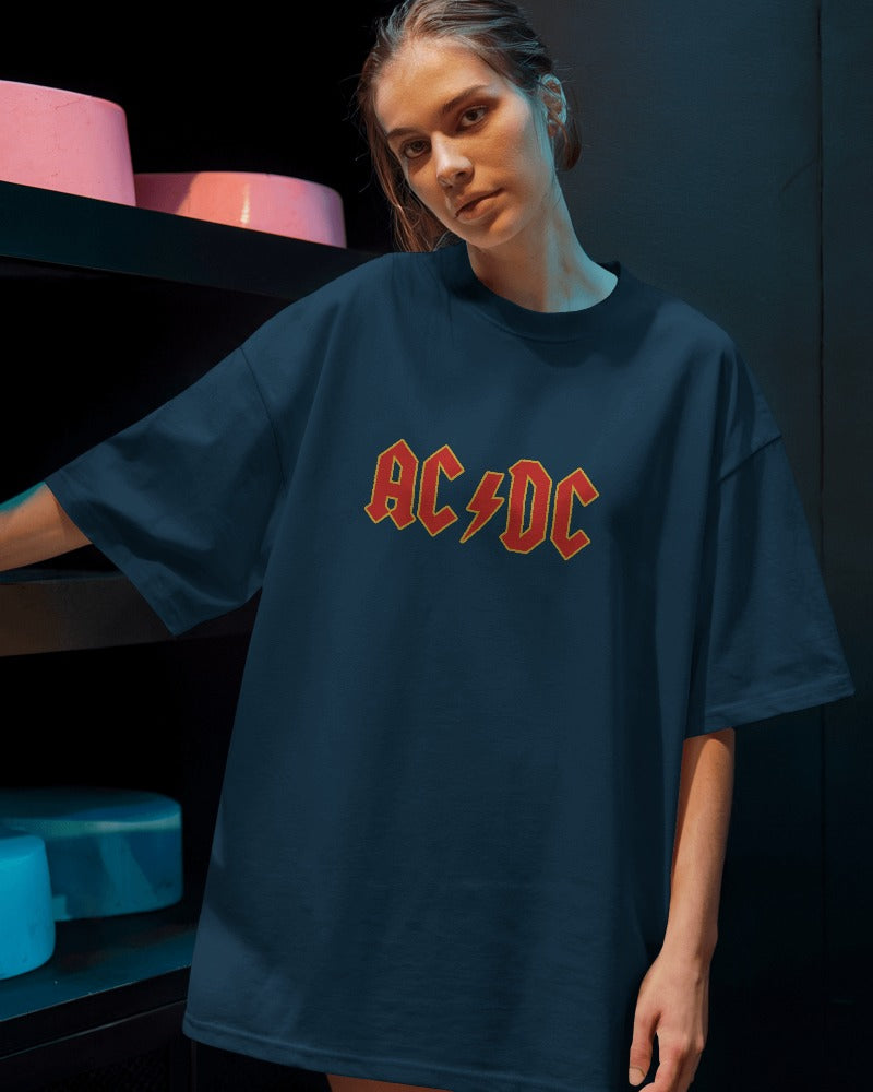 AC DC Oversized T Shirt - Front & Back Print