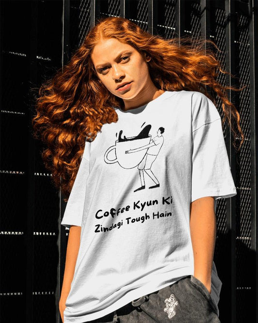 Coffee Kyun - Unisex Oversized T Shirt - Bindaas Store