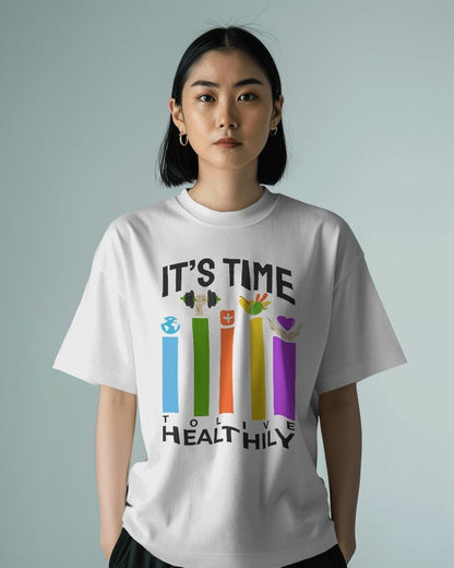 To Live Healthily - Unisex Oversized T Shirt - Bindaas Store