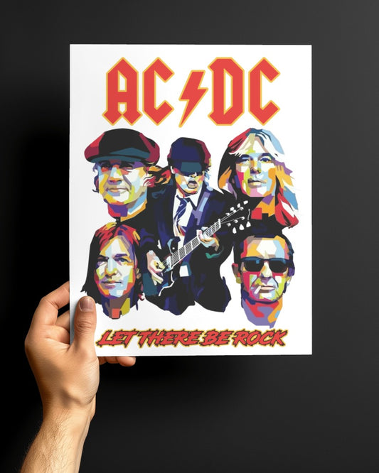 AC DC Band Poster - Framed/ Unframed