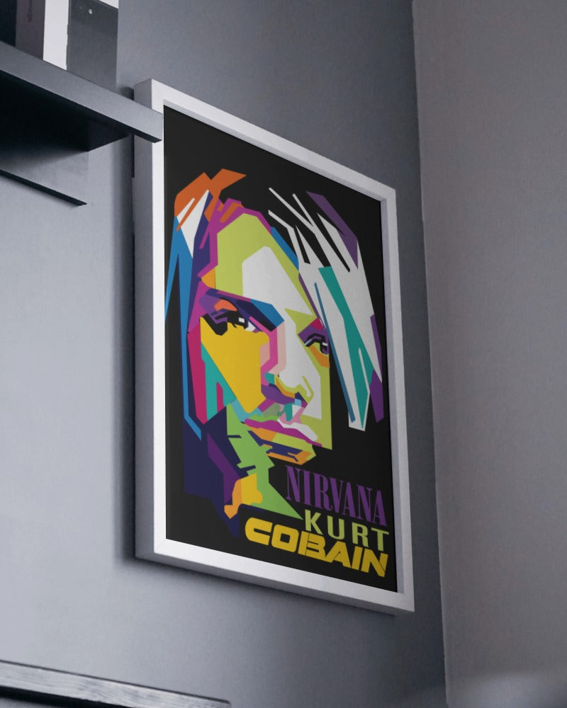 Kurt Cobain Nirvana Poster with Frame option