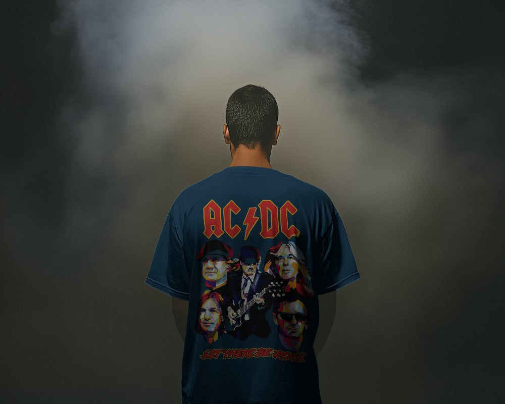 AC DC Oversized T Shirt - Front & Back Print