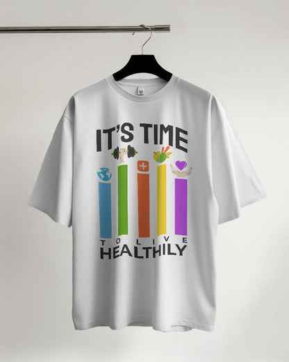 To Live Healthily - Unisex Oversized T Shirt - Bindaas Store