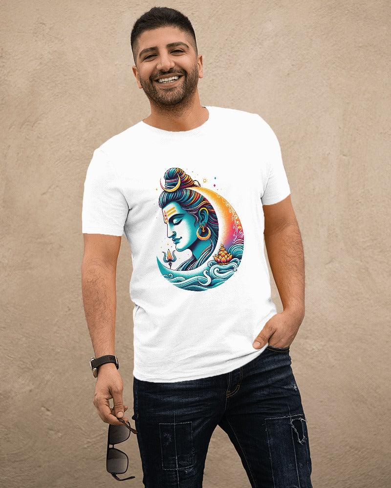 Lord Shiva with Moon - Men's Classic T Shirt - Bindaas Store