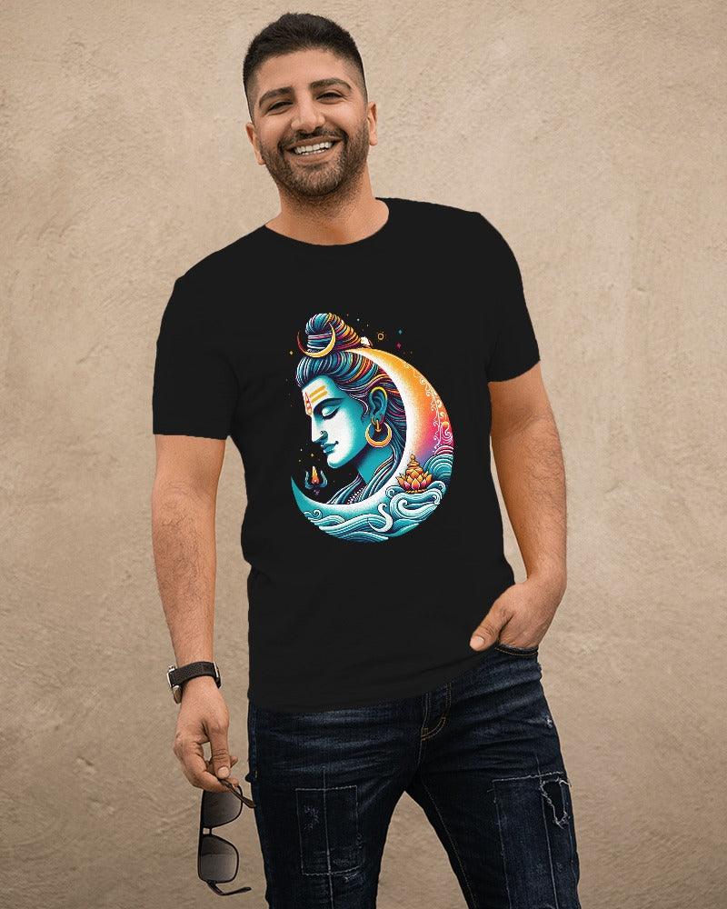 Lord Shiva with Moon - Men's Classic T Shirt - Bindaas Store