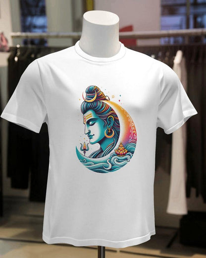 Lord Shiva with Moon - Men's Classic T Shirt - Bindaas Store