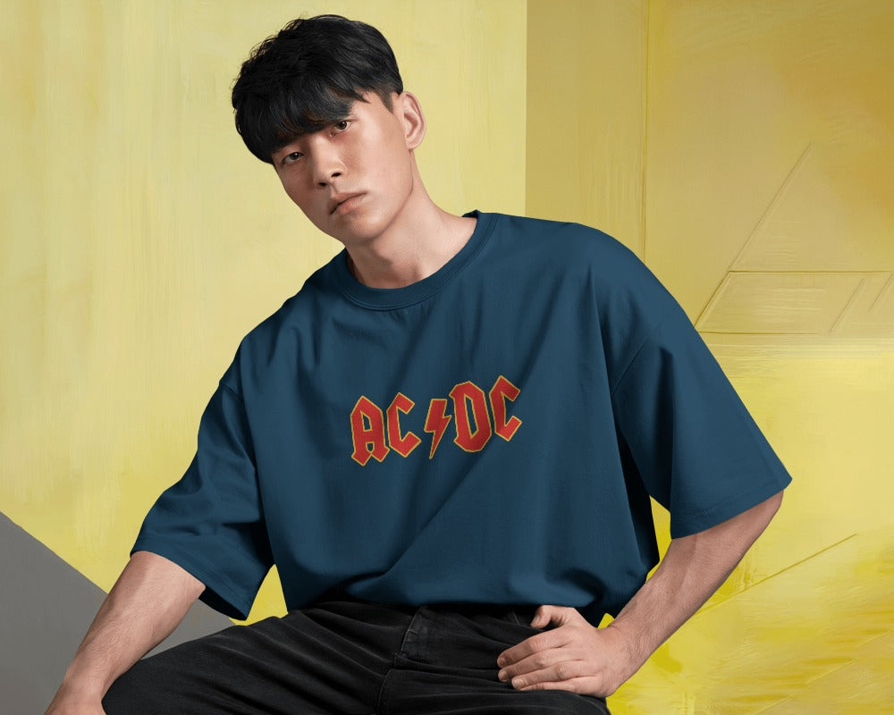 AC DC Oversized T Shirt - Front & Back Print